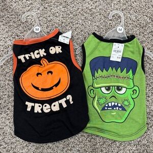 2 Halloween dog shirts